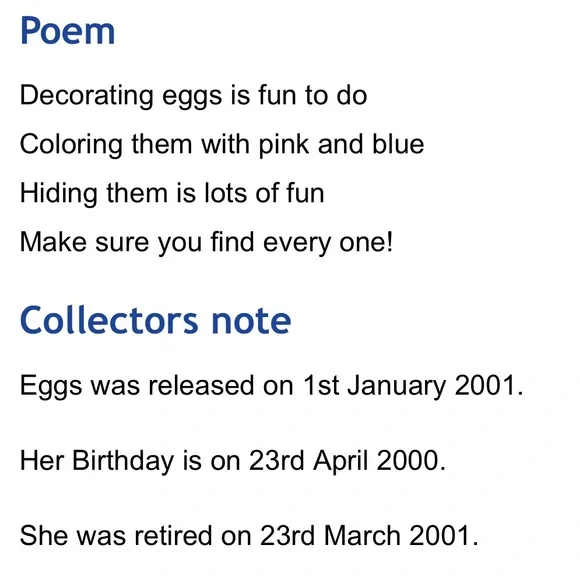 ❤️Bundle 5 for $15❤️ 2000 Eggs the Bear Beanie Baby - Picture 10 of 15